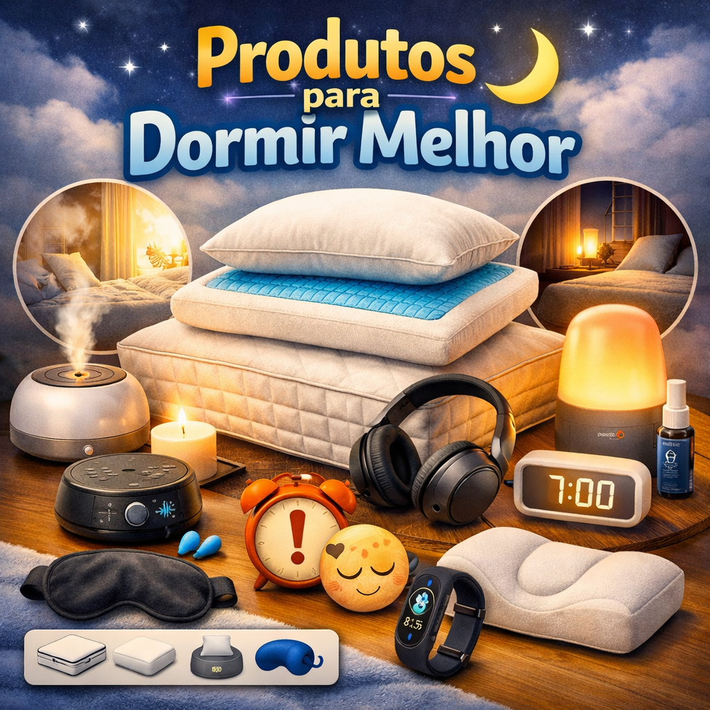 Produtos para Dormir Melhor - Conheça acessórios e produtos que podem tornar suas noites mais confortáveis, desde colchões e travesseiros até máscaras de dormir, umidificadores e outros itens úteis.