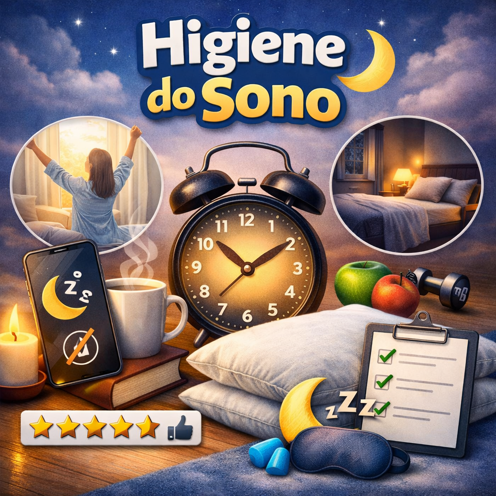Higiene do Sono - Aprenda hábitos simples que ajudam seu corpo a adormecer mais rápido, dormir profundamente e acordar com mais disposição.